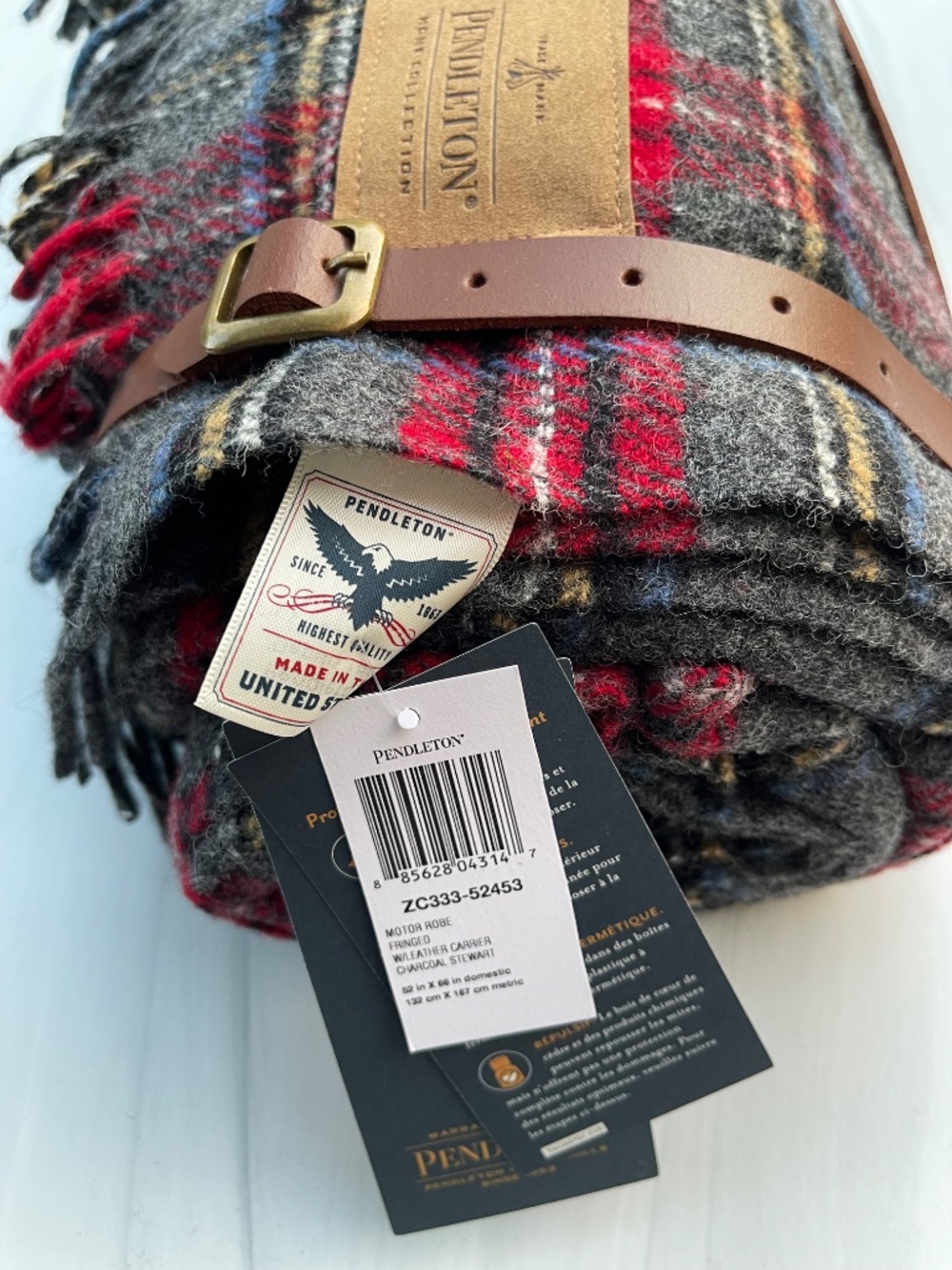 NWT - Pendleton Motor Robe - Charcoal Stewart 52"x66"